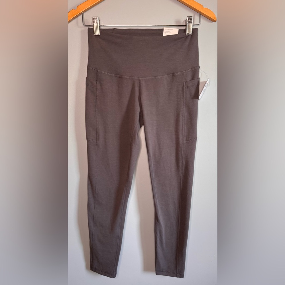 Zella High Waist 7/8 Leggings Gray Side Pocket Activewear Size Small NWT